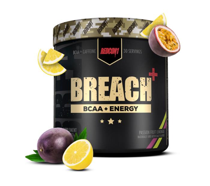 REDCON1 BREACH BCAA + ENERGY PASSION FRUIT LEMONADE 30 SERVINGS