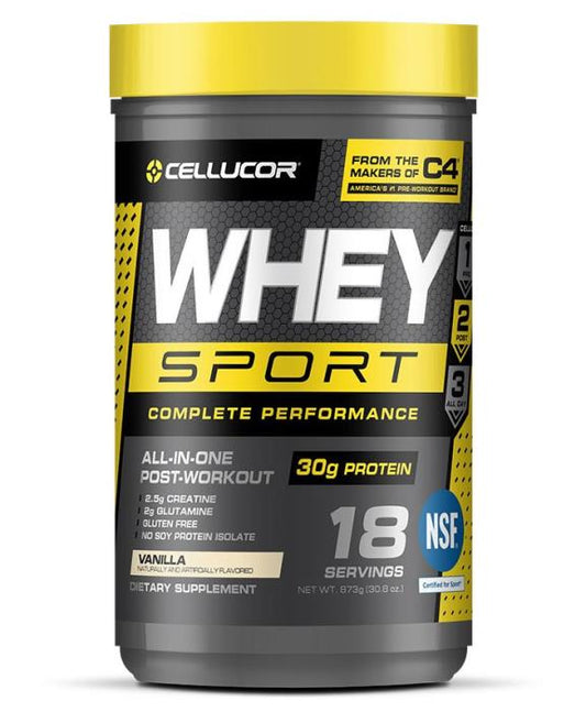 CELLUCOR WHEY SPORT PROTEIN POWDER  VANILLA 2LBS 18 SERVINGS