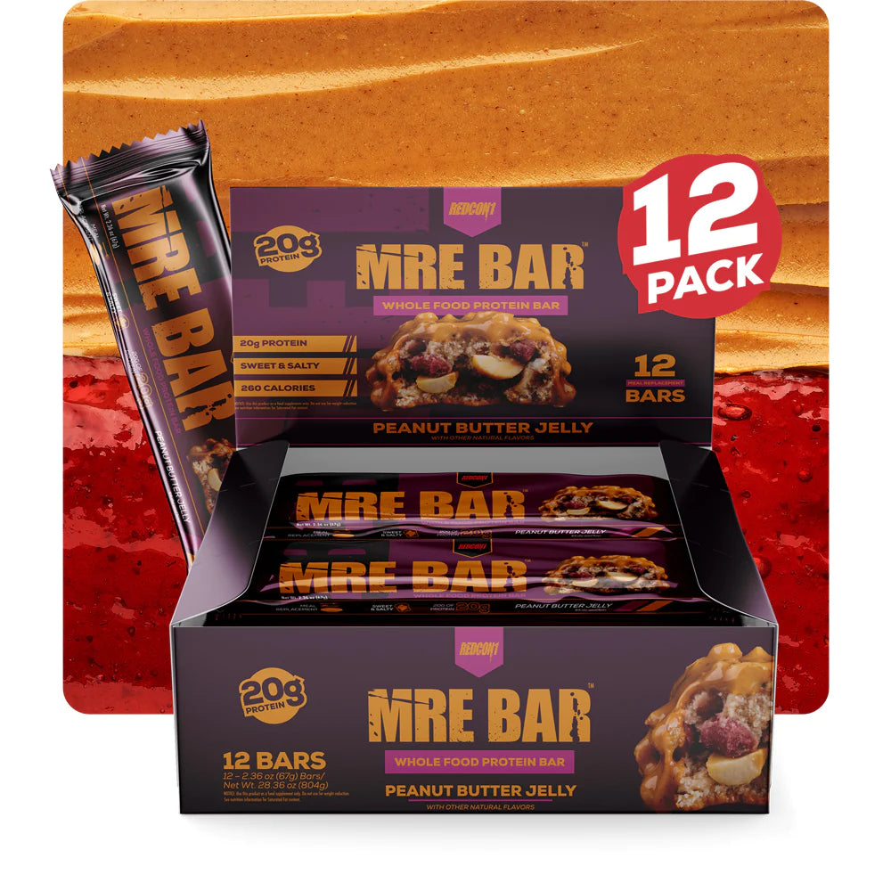 REDCON1 MRE BAR 12-20g PEANUT BUTTER AND JELLY 12 BARS PER BOX