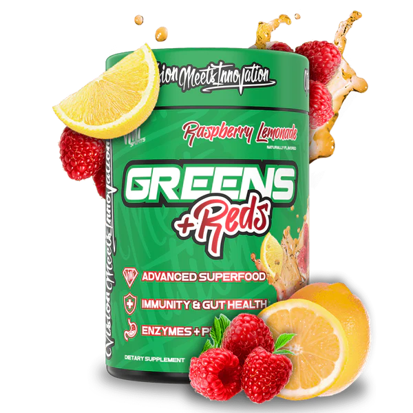 VMI SPORTS GREENS & REDS  RASPBERRY LEMOANDE 30 SERVINGS